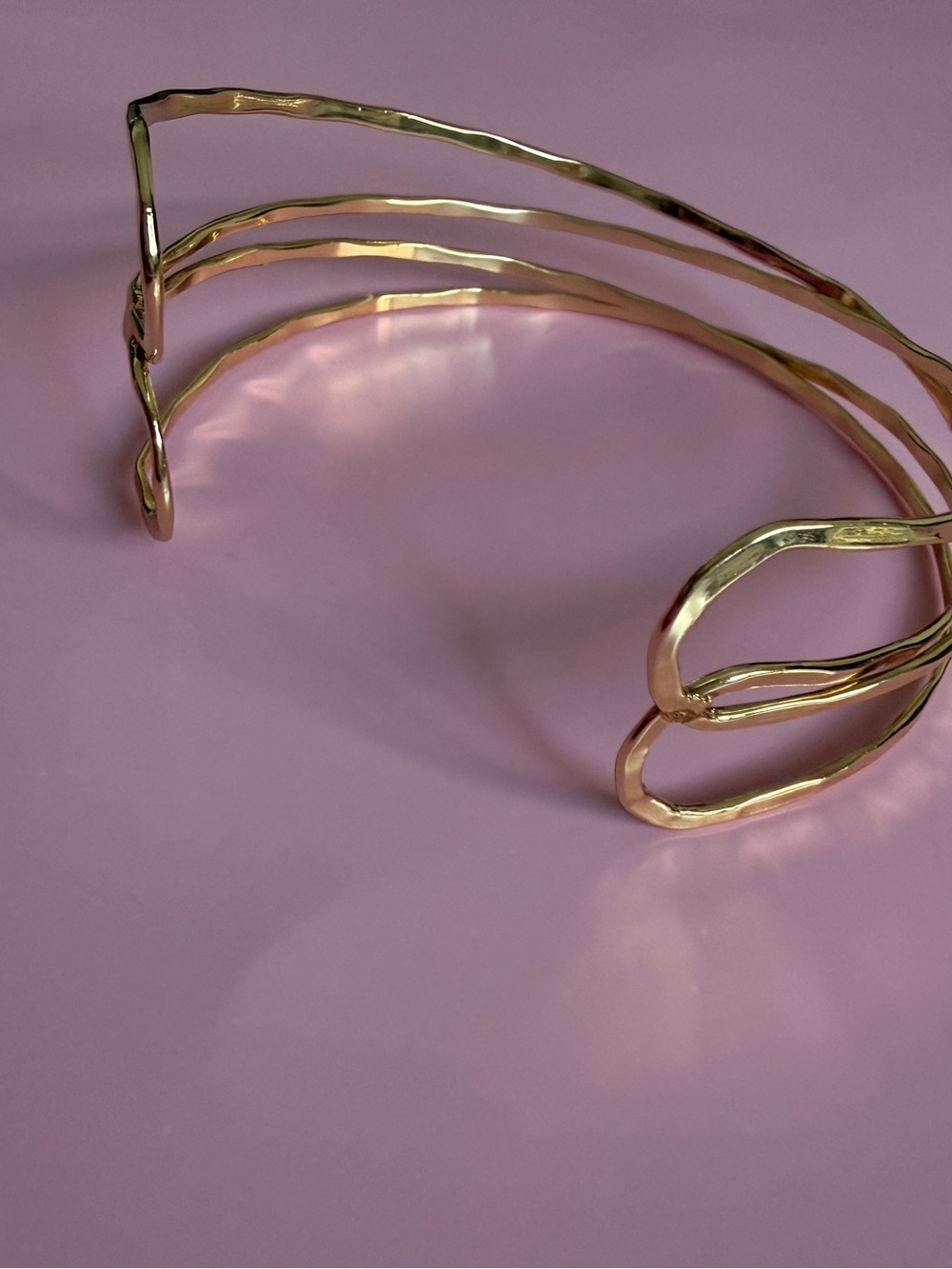 Gold Tone Open Arm Cuff Bracelet - Women Accessories